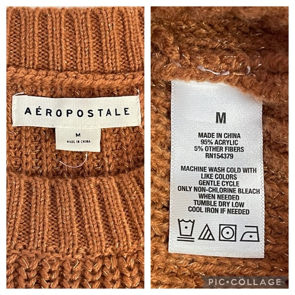 Aeropostale Brown / Burnt Orange  Knit Sweater | Size Medium - Picture 8 of 8